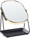 Espejo de maquillaje de metal dorado/negro 20 x 22 cm CORREZE_848303