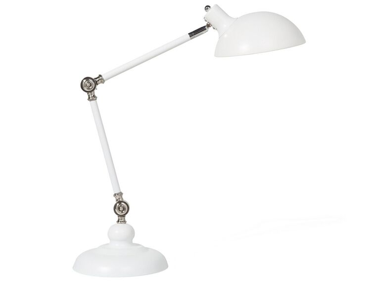Lampa biurkowa regulowana metalowa biała MERAMEC_551418