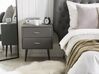2 Drawer Faux Leather Bedside Table Grey ESSONNE_789018