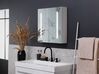 Badrumsskåp med spegel och LED belysning 60 x 60 cm vit/silver CHABUNCO_811269