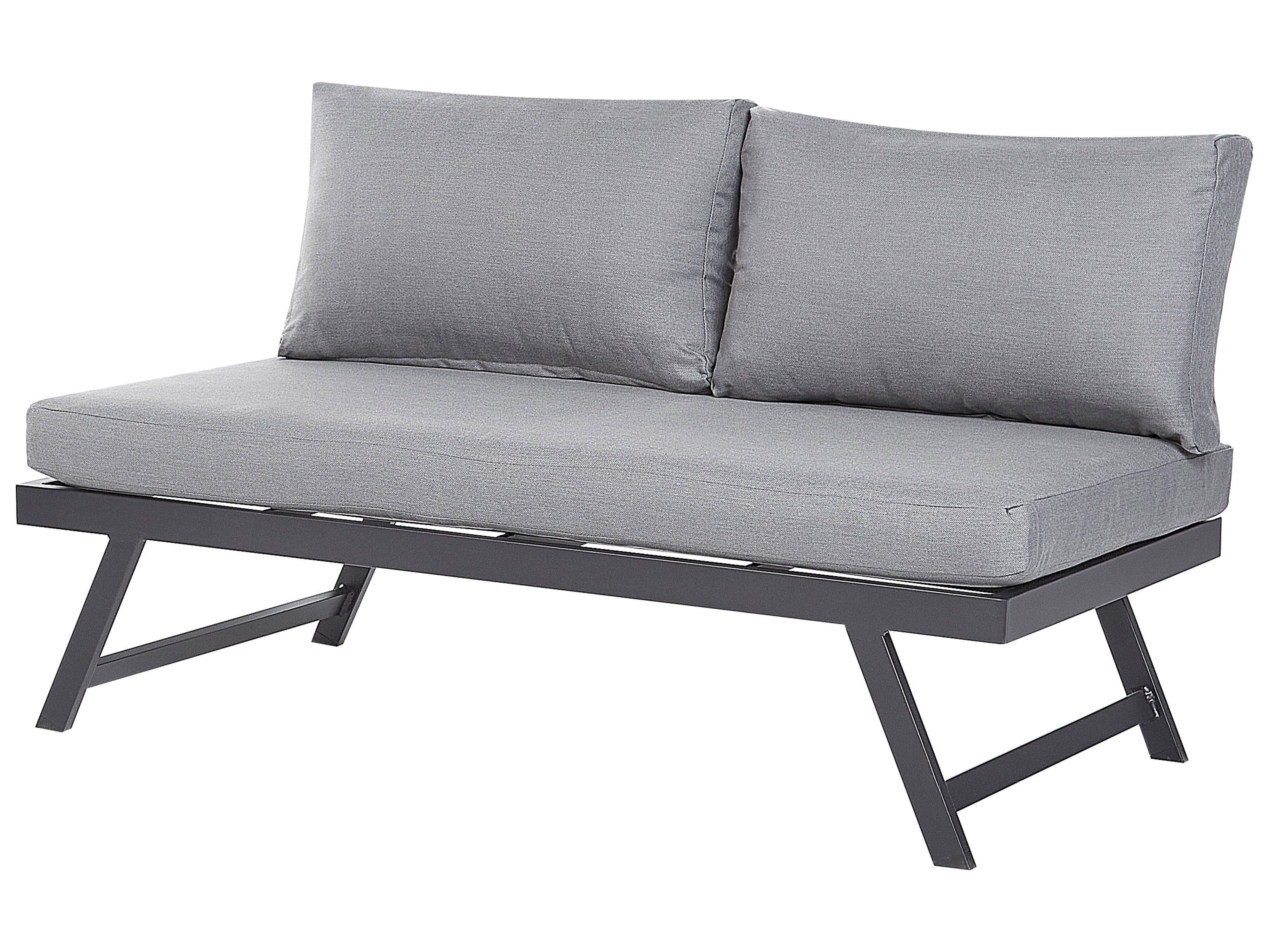 5 Seater Aluminium Garden Corner Sofa Set Grey COCCORINO Beliani.co.uk