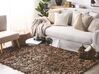 Béžový shaggy kožený koberec 160x230 cm MUT_220398