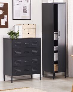 Lipasto teräs 4 laatikkoa musta ENAGO Lipasto teräs 4 laatikkoa musta ENAGO