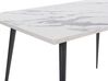 Dining Table 160 x 80 cm White Marble Effect with Black SANTIAGO_783442