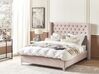 Velvet EU King Size Bed Pink LUBBON_832455