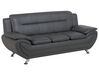 Faux Leather Living Room Set Grey LEIRA_796941
