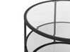 Sklenený konferenčný stolík so zrkadlovou policou čierny BIRNEY_829605