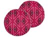 Set of 2 Outdoor Cushions Geometric Pattern ⌀ 40 cm Pink MEZZANO_881457