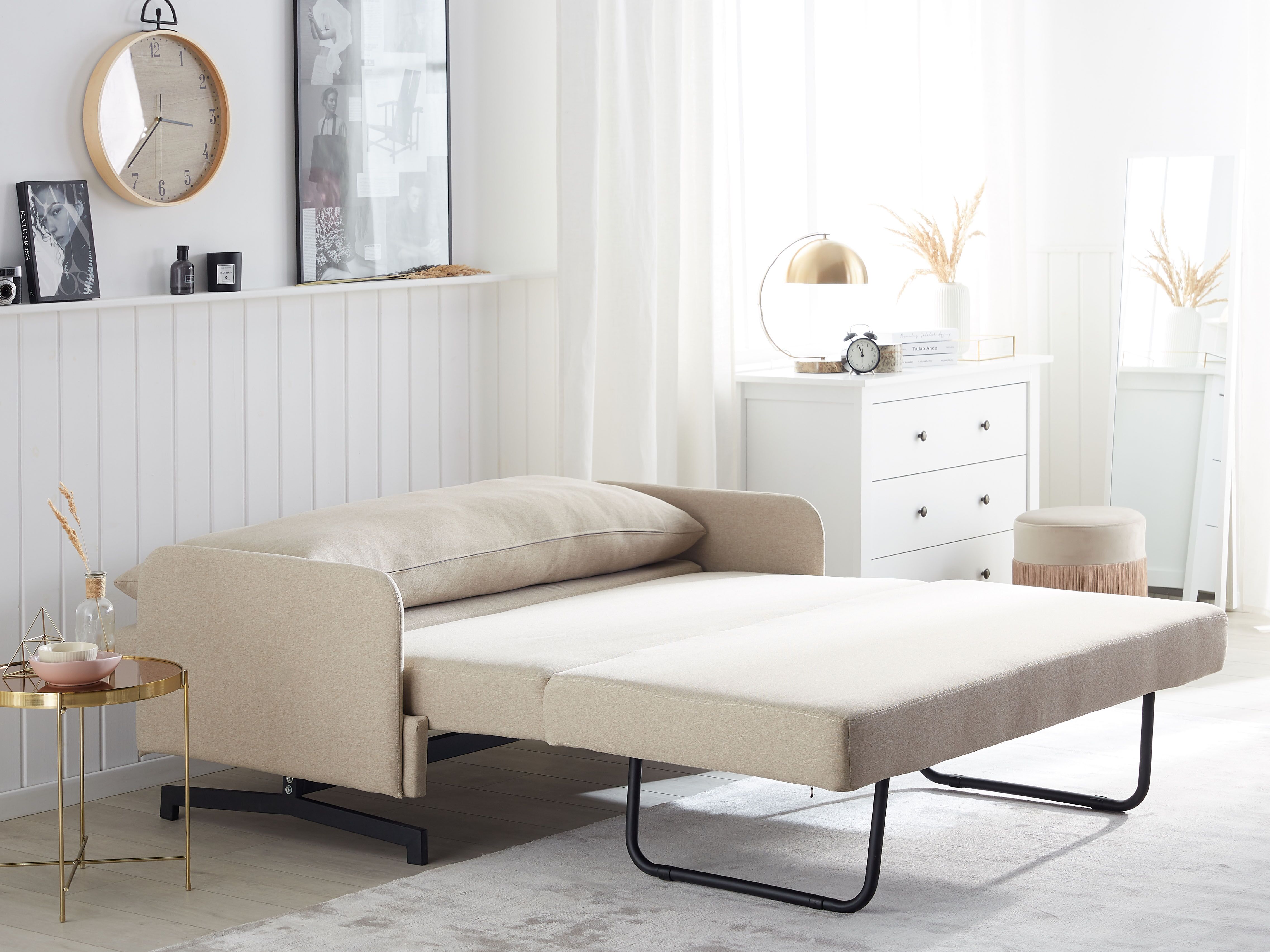 Sofa rozkładana beżowa BELFAST