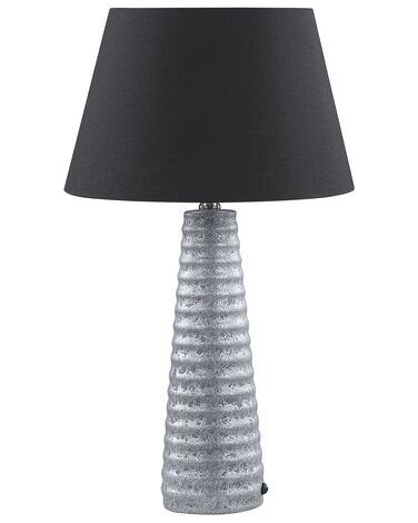 Lámpara de mesa de cerámica plateado/negro 58 cm VILNIA