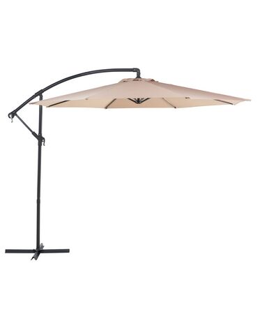 Grand parasol de jardin beige sable ⌀ 300 cm RAVENNA