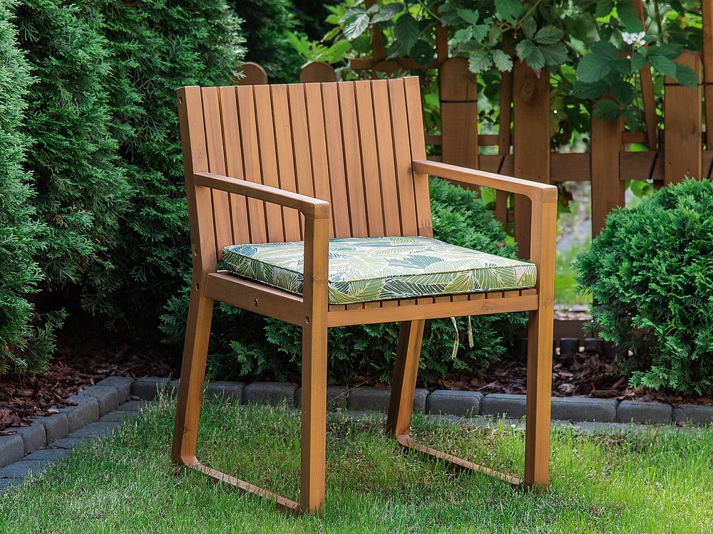 Outdoor Seat Pad Cushion Leaf Pattern Green SASSARI | Beliani.co.uk