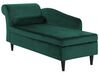 Chaise longue velluto verde smeraldo e legno scuro sinistra LUIRO_768747