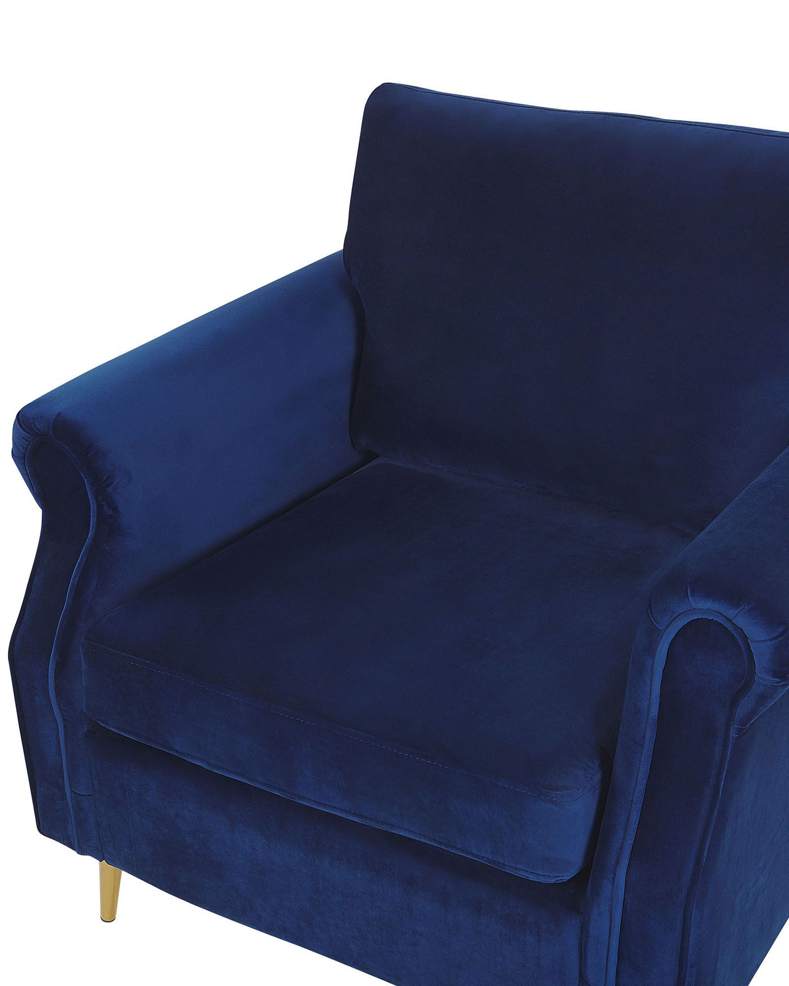 Velvet Armchair Navy Blue VIETAS Beliani.co.uk