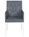 Conjunto de 4 sillas de poliéster gris oscuro/blanco BACOLI_825775