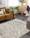 Teppich Baumwolle beige / schwarz geometrisches Muster 160 x 230 cm Kurzflor ZEYNE_840041