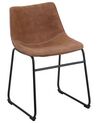 Conjunto de 2 sillas de comedor de poliéster marrón dorado/negro BATAVIA_725020