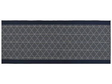 Teppich marineblau 80 x 200 cm geometrisches Muster Kurzflor CHARVAD