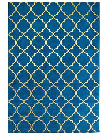 Teppich marineblau/gold 160 x 230 cm marokkanisches Muster YELKI