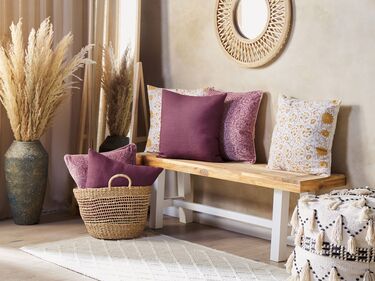 Set of 2 Linen Cushions 45 x 45 cm Purple SAGINA