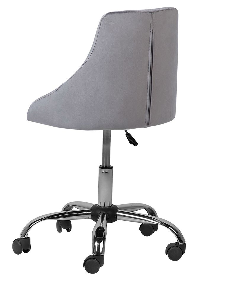 Velvet Desk Chair Grey PARRISH Beliani.co.uk