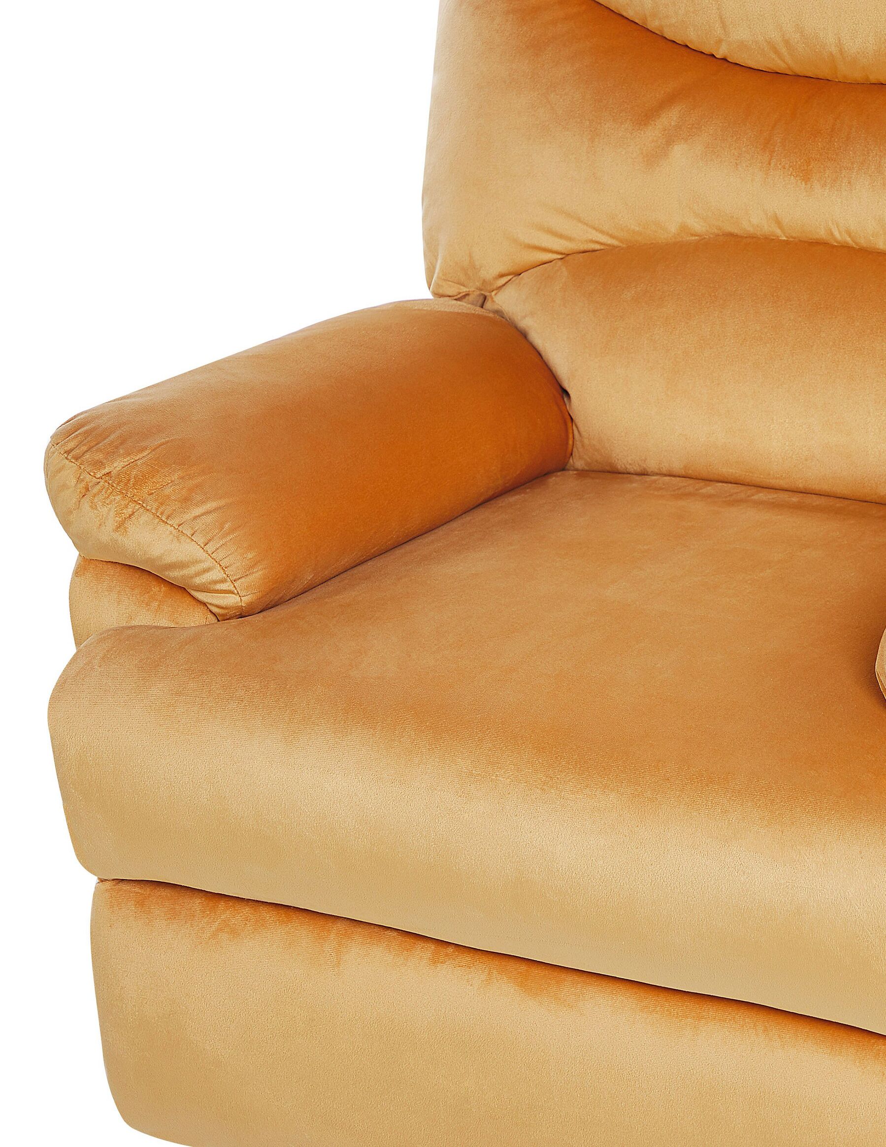 Velvet Recliner Chair Yellow ESLOV Beliani.fr