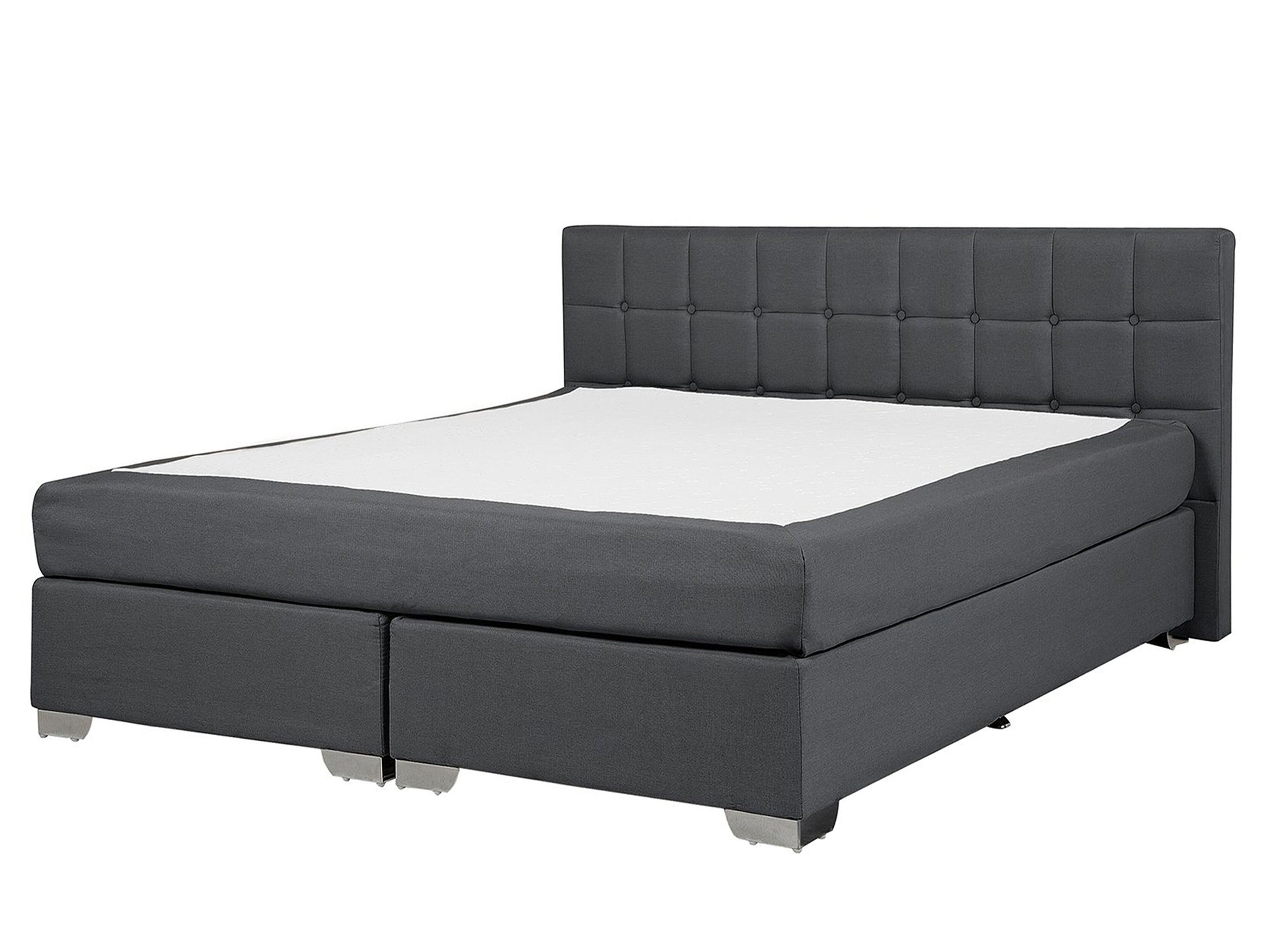 Fabric EU King Size Divan Bed Dark Grey ADMIRAL - Furniture, lamps &  accessories up to 70% off