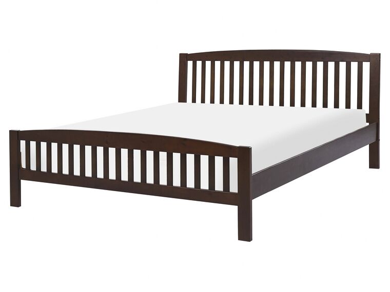 Łóżko drewniane 160 x 200 cm ciemne CASTRES_678467