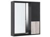 Meuble vasque avec miroir et cabinet 60 cm bois clair et noir TERUEL_817211