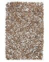 Teppich Leder braun / grau 140 x 200 cm Shaggy MUT_848626
