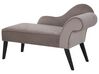 Right Hand Velvet Chaise Lounge Taupe BIARRITZ_733871