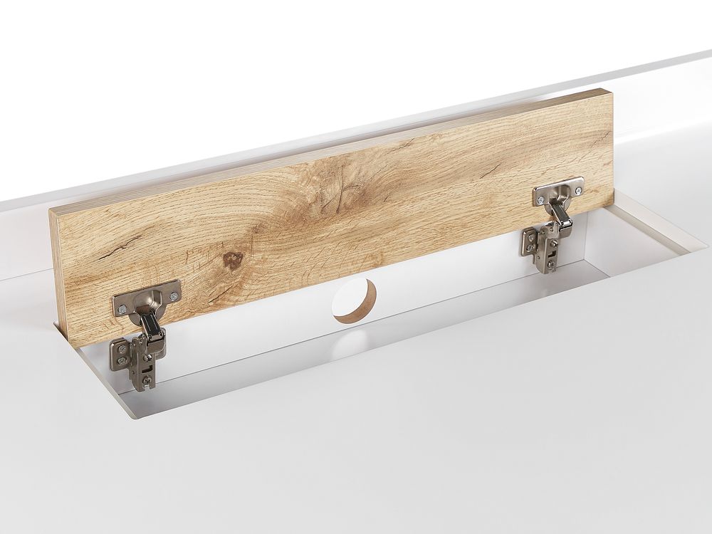Escritorio blanco/madera clara 120 x 60 cm FOCUS | Beliani.es