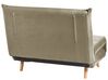 Sofa rozkładana welurowa jednoosobowa zielona oliwkowa SETTEN_875000