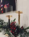 Glass Hurricane Candle Holder 41 cm Gold with Black ABBEVILLE_883112