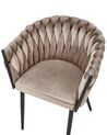 Conjunto de 2 sillas de comedor de terciopelo gris pardo MILAN_914326