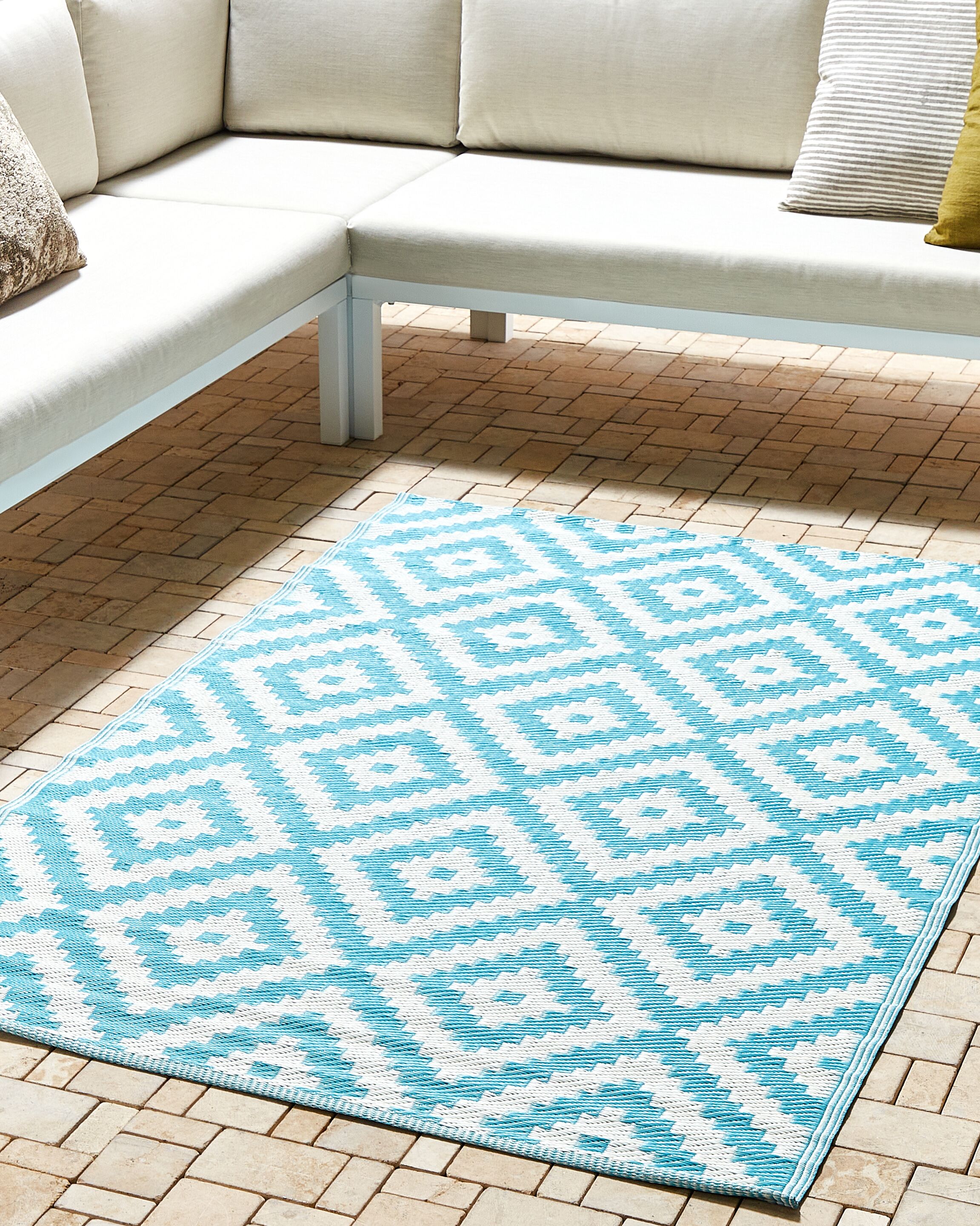 Tapete de exterior 120 x 180 cm azul HAPUR