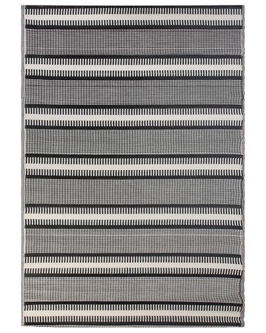 Outdoor Teppich schwarz / beige 160 x 230 cm geometrisches Muster MANSA