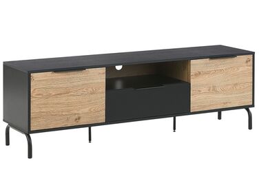 TV Stand Black with Light Wood ARKLEY