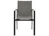 Conjunto de 4 sillas de jardín de metal negro/gris/madera clara BUSSETO_841742