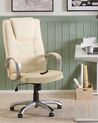 Cadeira de escritório com função de massagem em pele sintética creme GRANDEUR II_816140