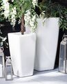 Conjunto de 2 vasos para plantas em pedra branca 30 x 30 x 57 cm MODI_887317
