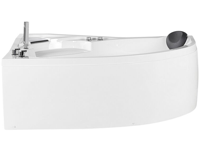 Whirlpool-Badewanne weiß Eckmodell mit LED 150 x 100 cm rechts NEIVA_796383