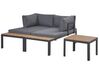 4 Seater Modular Garden Corner Sofa Set Grey and Light Wood PIENZA_776801