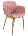 Conjunto de 2 cadeiras de jantar em tecido rosa ALICE_868328