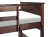 Dřevěná patrová postel s úložným prostorem 90 x 200 cm tmavé dřevo ALBON_877037