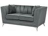 2 Seater Velvet Fabric Sofa Grey GAULA_706266