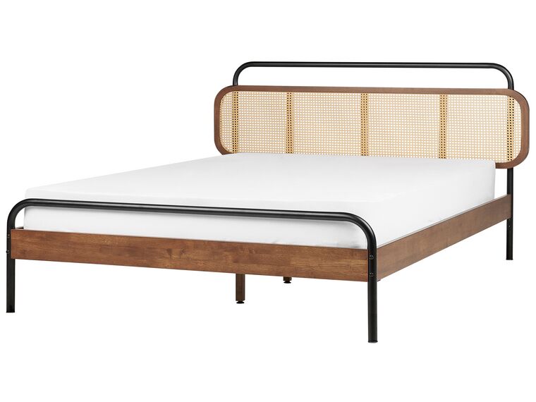 Bed hout donkerbruin 180 x 200 cm BOUSSICOURT_907975