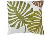 Conjunto de 2 almofadas decorativas com padrão de folhas em algodão verde 45 x 45 cm ZENOBIA_770094