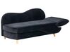 Right Hand Velvet Chaise Lounge with Storage Black MERI II_914246