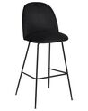 Zestaw 2 krzeseł barowych welurowy czarny ARCOLA_902396